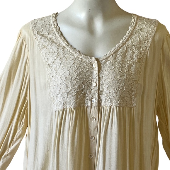 April Cornell Top Women's Flowy Lace Ruffle Tunic Cream Ecru Off White Size XL - Picture 3 of 10